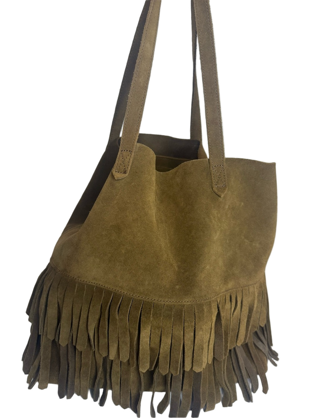 #347 Madewell Transport Suede Fringe Edition Tote Bag